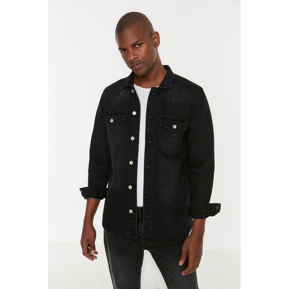 NWT Trendyol Men Regular fit Shirt collar Woven Shirt - Picture 2 of 8